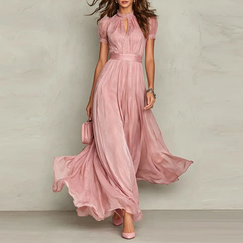 Nadia Ruffle Trim Wedding Guest Maxi Dress
