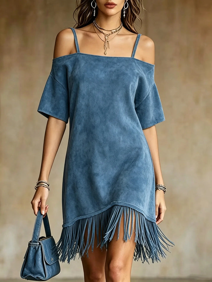 Jade Fringe Mini Dress