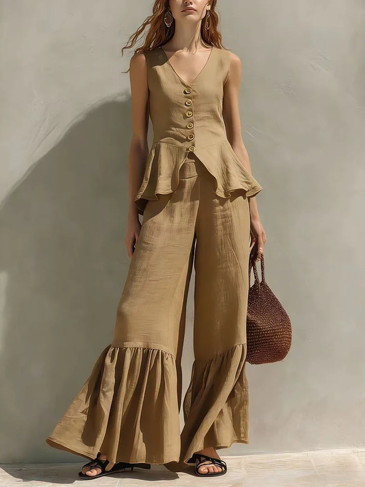 Isabel Ruffle Wide Leg Set