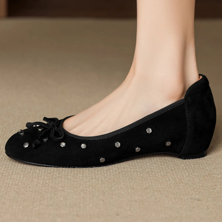 Rowena Suede Round Toe Flats