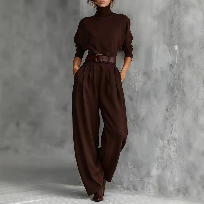 Adeline Elegant Turtleneck Pant Set