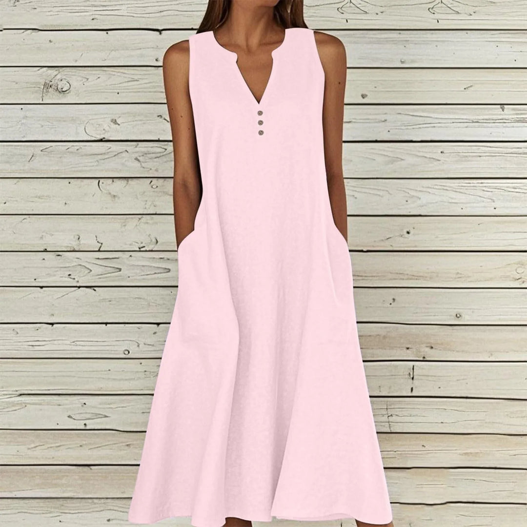 Kailey Effortless V Neck Midi Dress