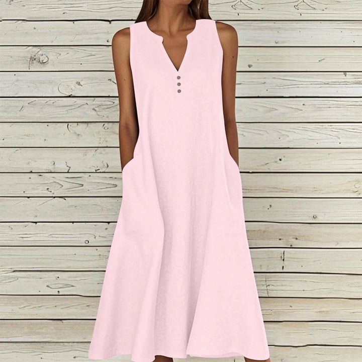 Kailey Effortless V Neck Midi Dress