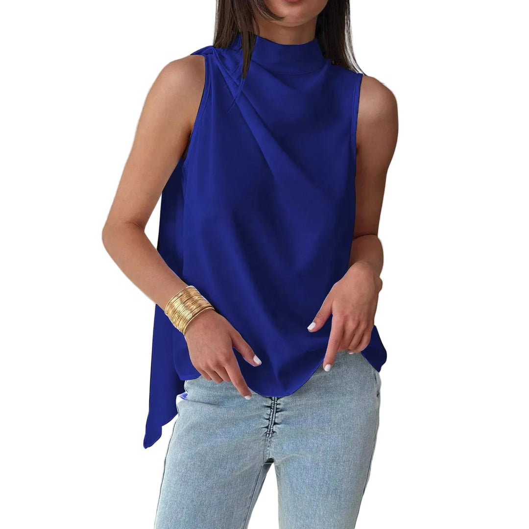 Avery Elegant Sleeveless High Neck Blouse