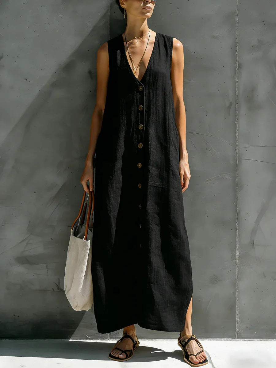 Reagan Linen Long Sundress