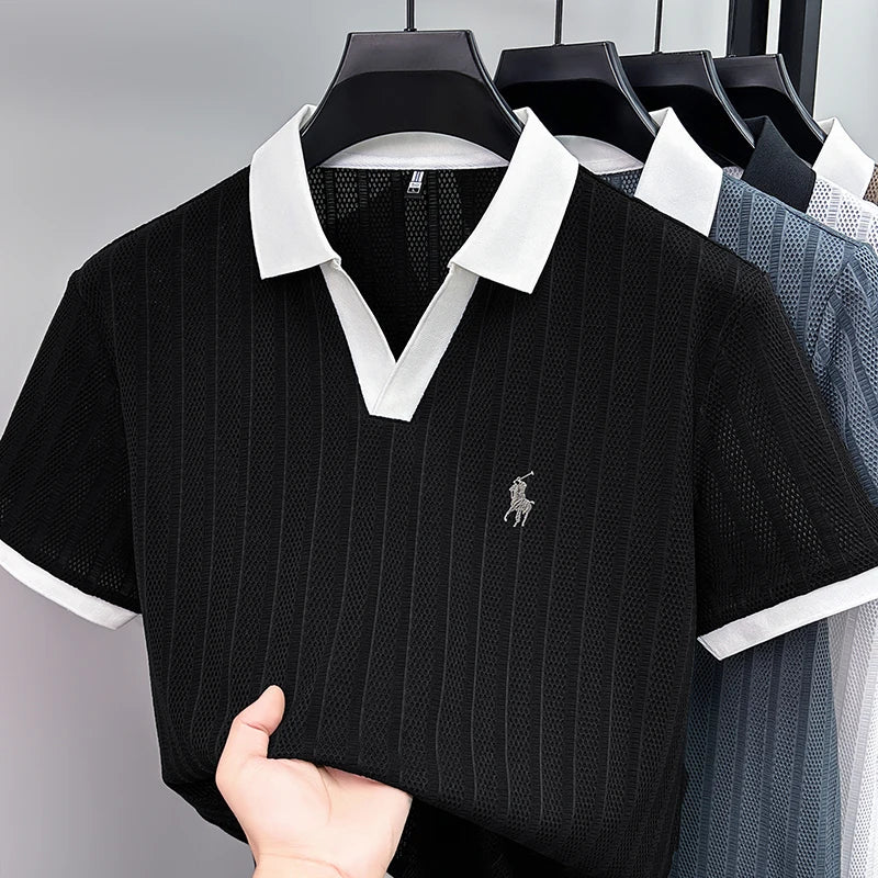 Elliot V Neck Knit Polo Shirt