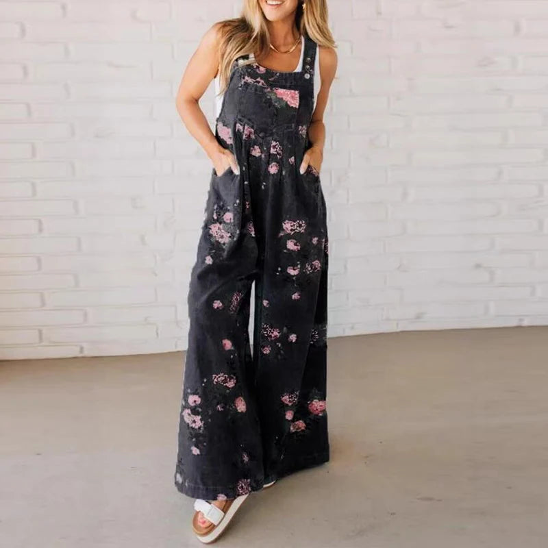 Ria Elegant Floral Wide Leg Jumpsuit