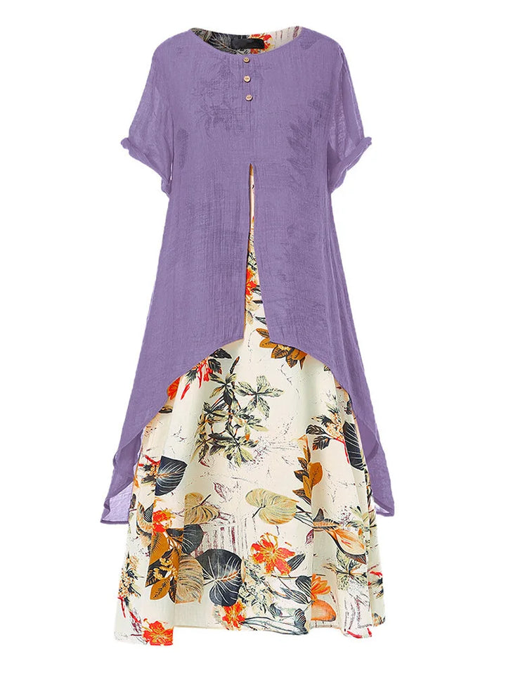 Camellia Floral Patchwork Maxi Dress