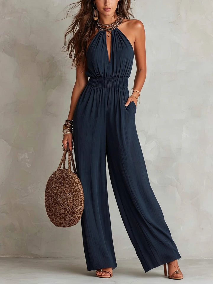 Delphine Halter Wide Leg Jumpsuit