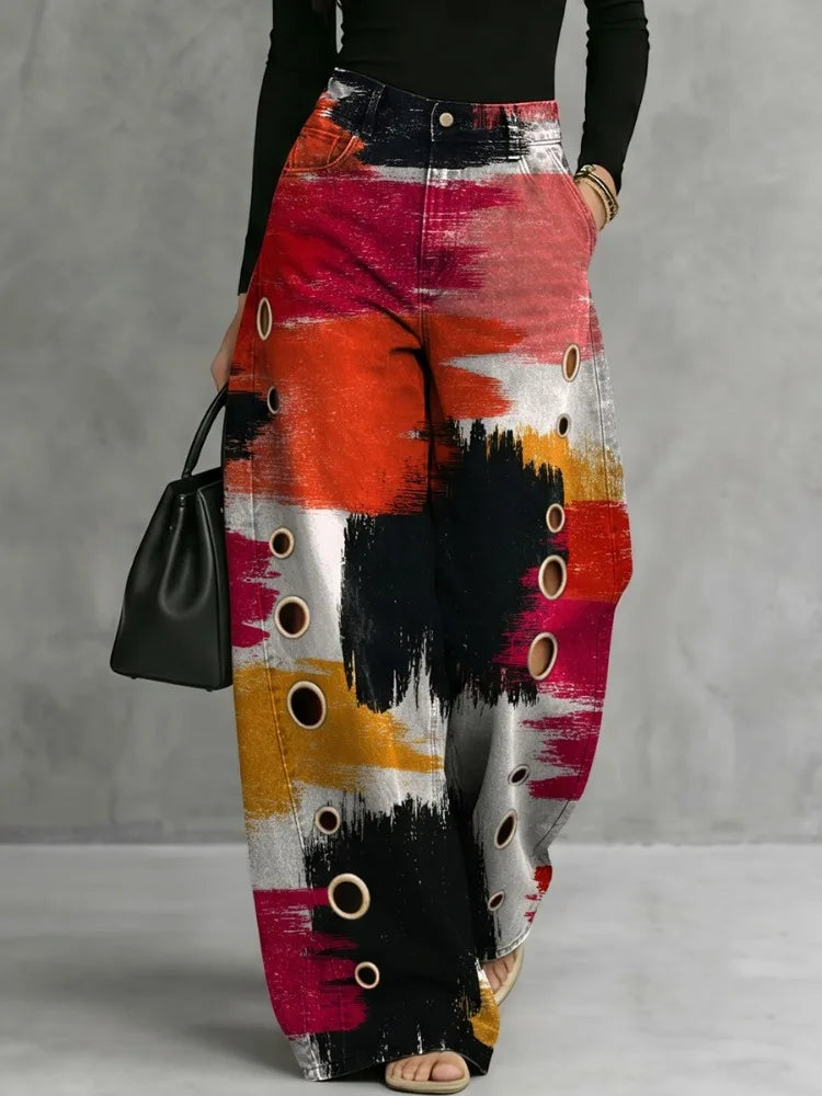 Elara Printed Wide Leg Trousers