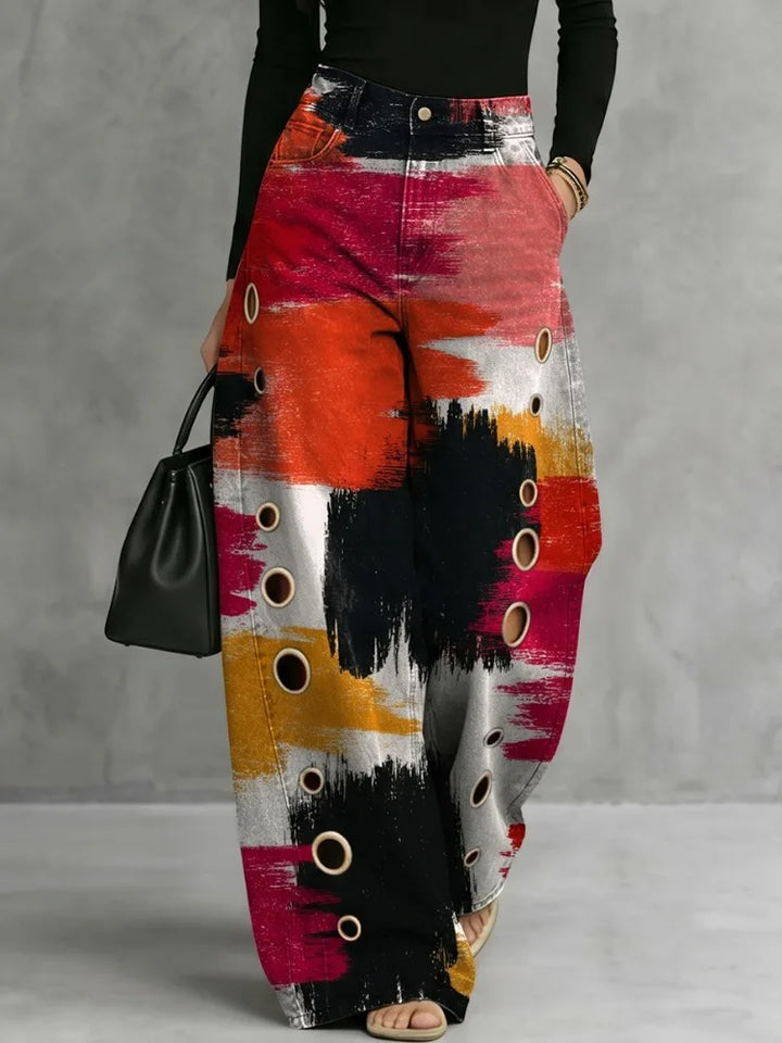 Elara Printed Wide Leg Trousers