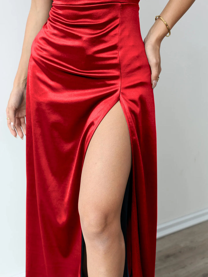 Camille High Slit Wedding Guest Dress