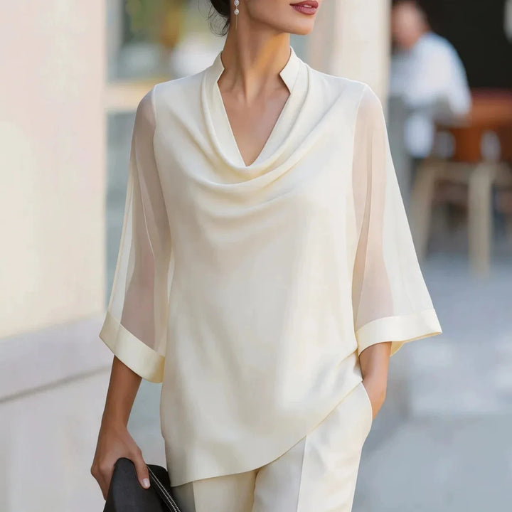 Amelie Draped Chiffon Blouse