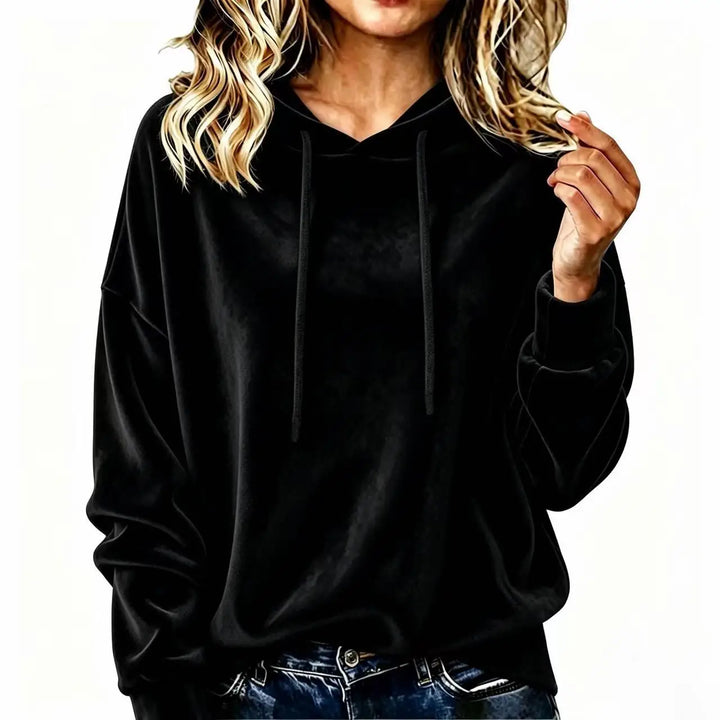Annelise Drawstring Velvet Hoodie