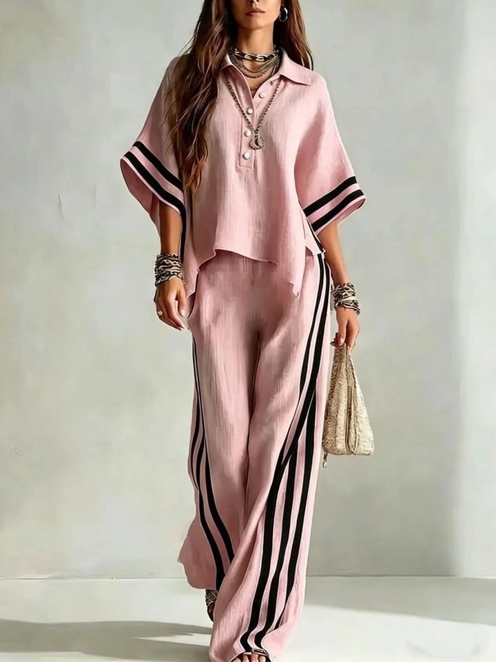 Marlena Striped Wide Leg Pant Set