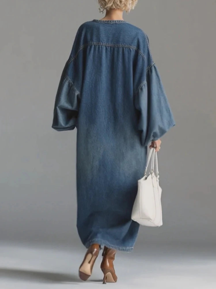 Emmeline Relaxed Denim Maxi Dress