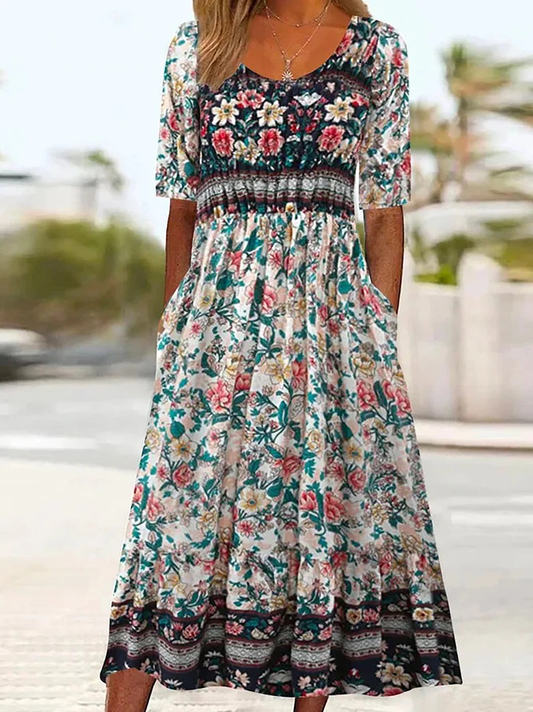 Danica Bohemian Floral Printed Maxi Dress