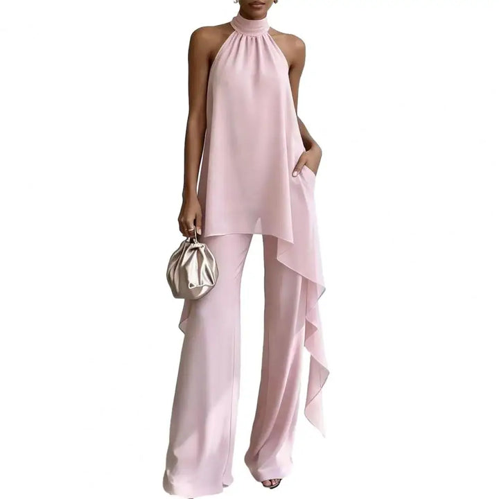 Kendall Draped Sleeveless Chiffon Matching Set