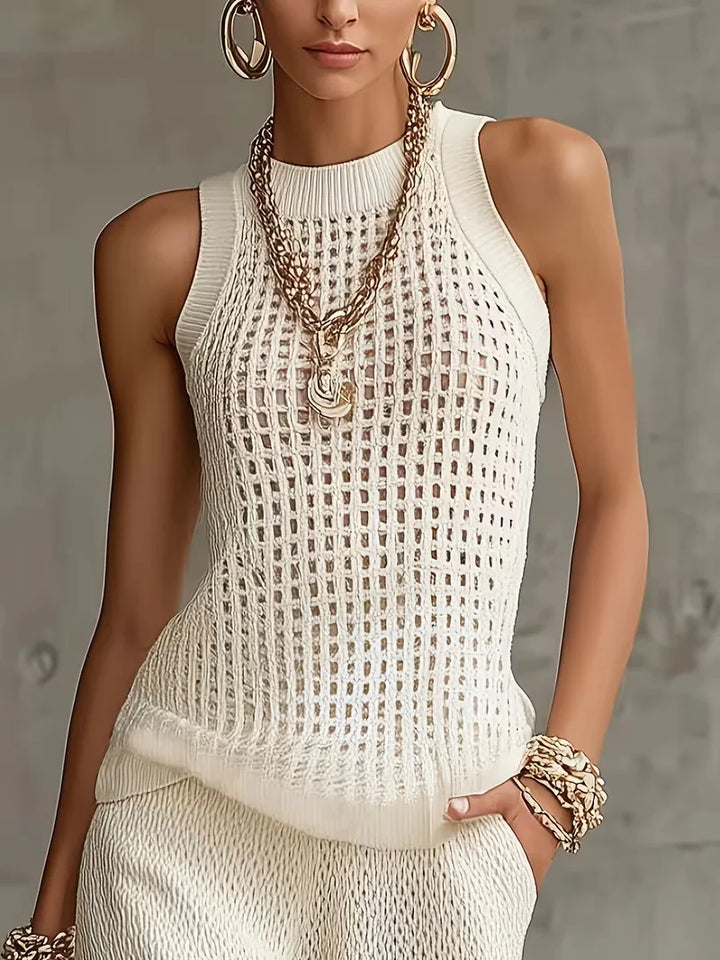 Evelina Open Knit Tank Top