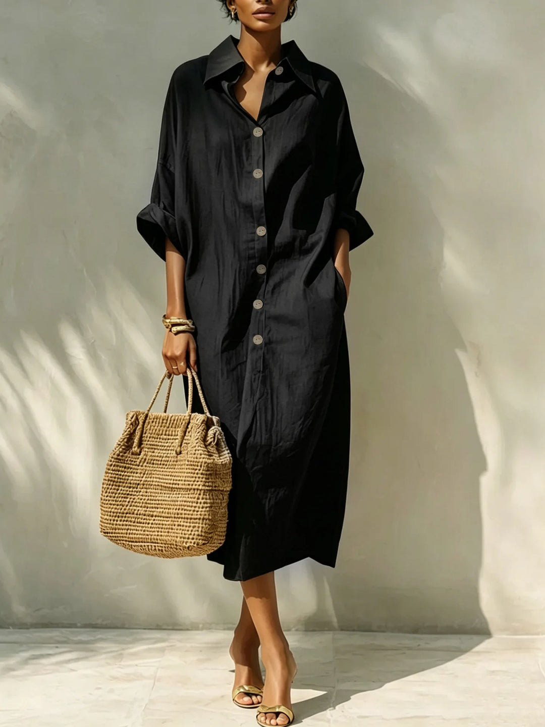 Senna Relaxed Midi Shirt Dress
