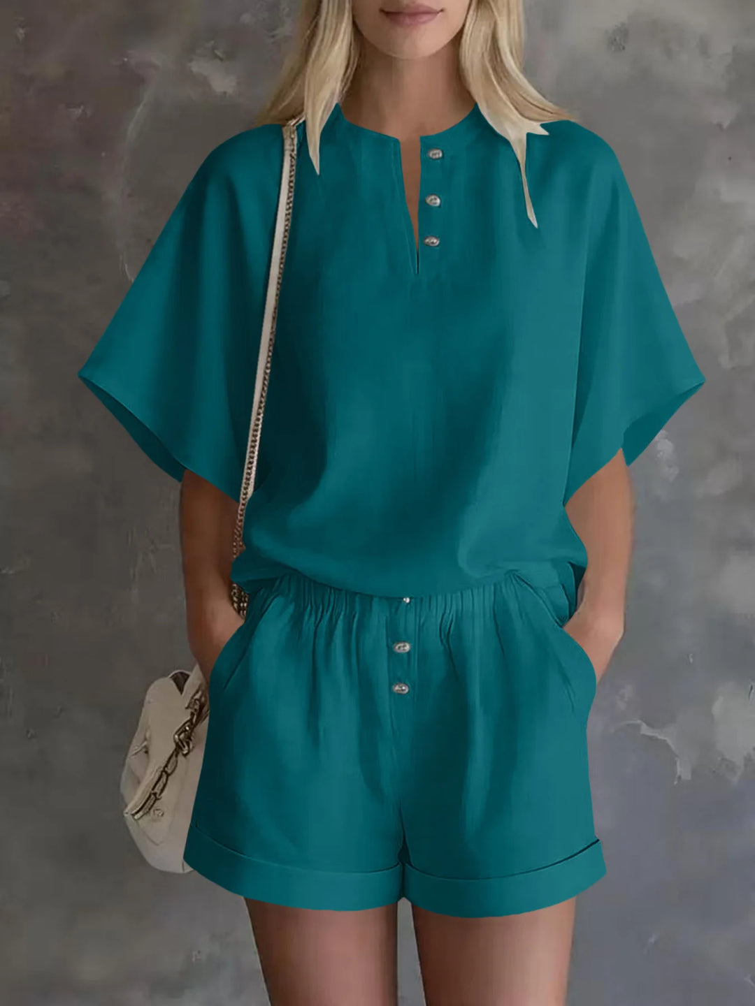 Solenne Short Sleeve Casual Two-Piece Set