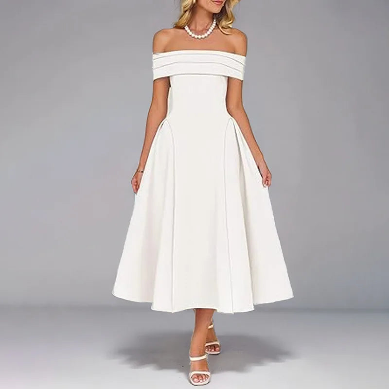 Tacia Off Shoulder Wedding Guest Dress