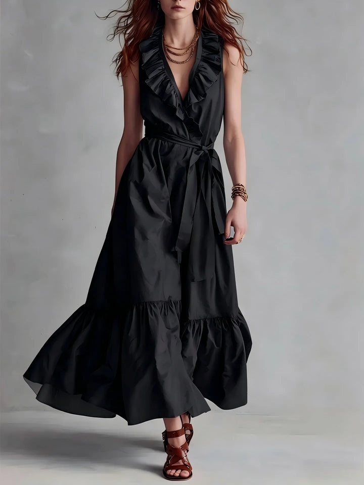 Seraphina Flowy Ruffle Hem Maxi Dress
