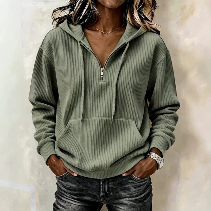 Moira Ribbed Hooded Sweatshirt