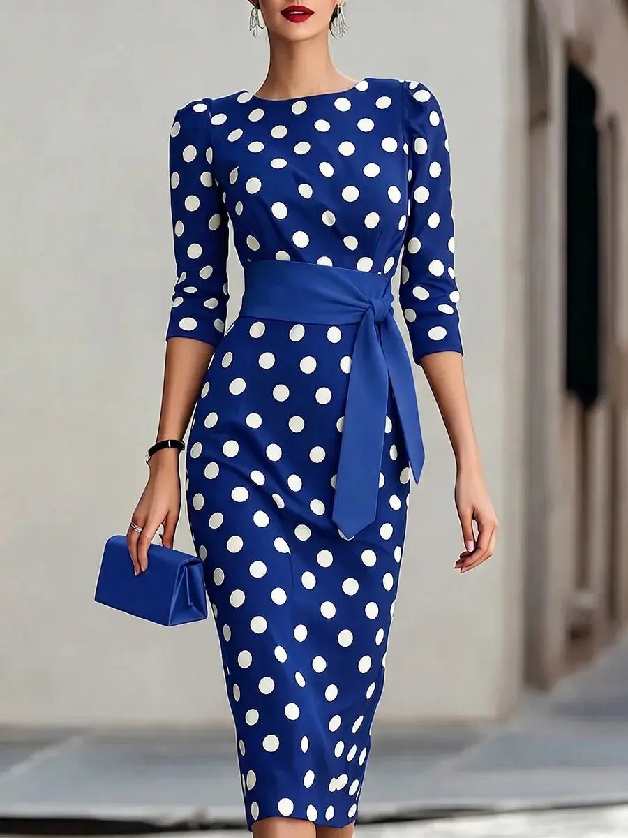Genevieve Polka Dot Midi Dress