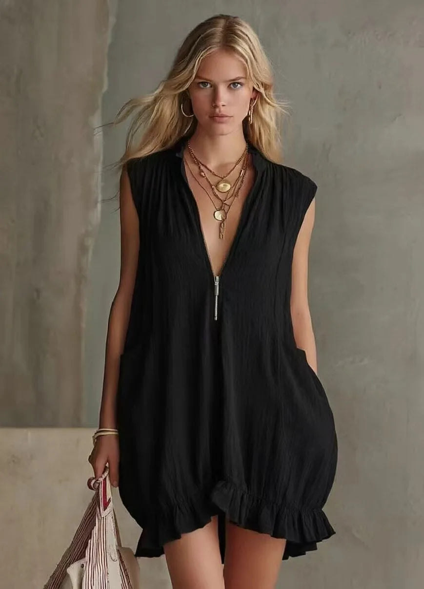 Teagan Sleeveless Bubble Hem Mini Dress