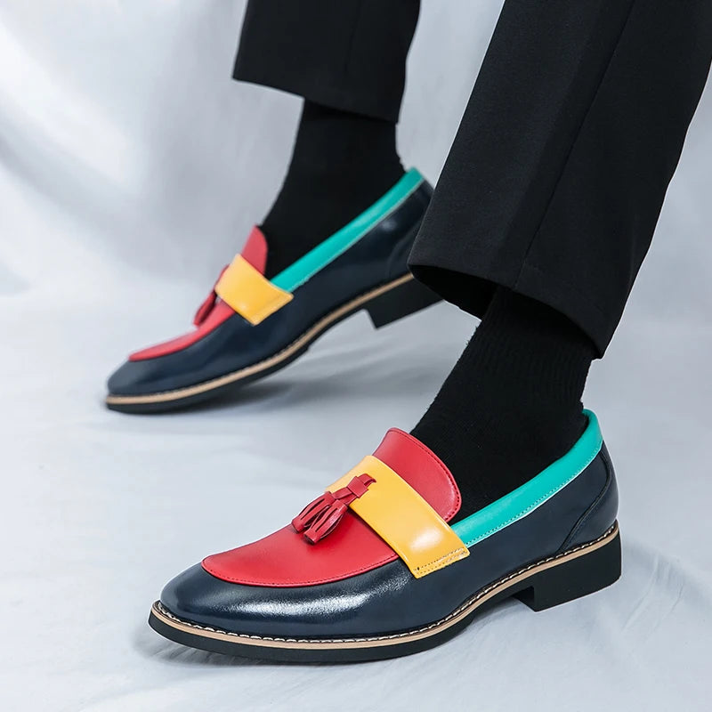 Alistair Colorblock Tassel Loafers