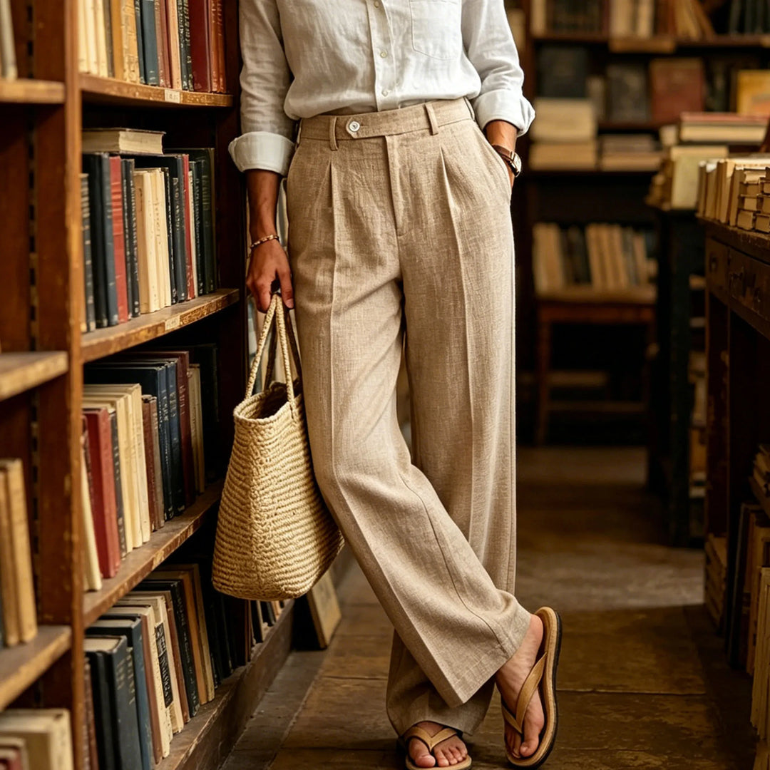 Wyatt Straight Leg Linen Trousers