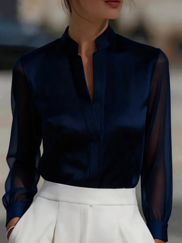 Viviana Satin Sheer Blouse