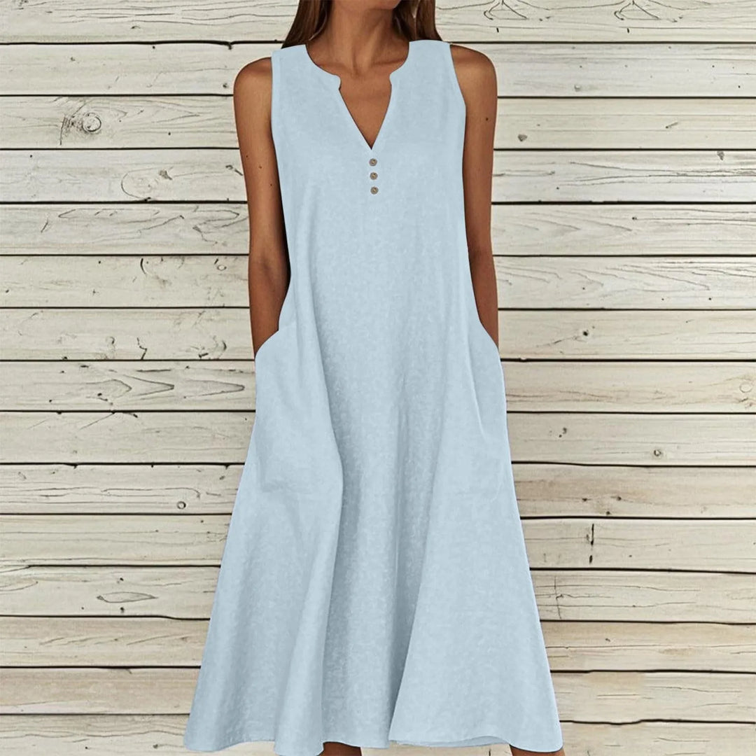 Kailey Effortless V Neck Midi Dress
