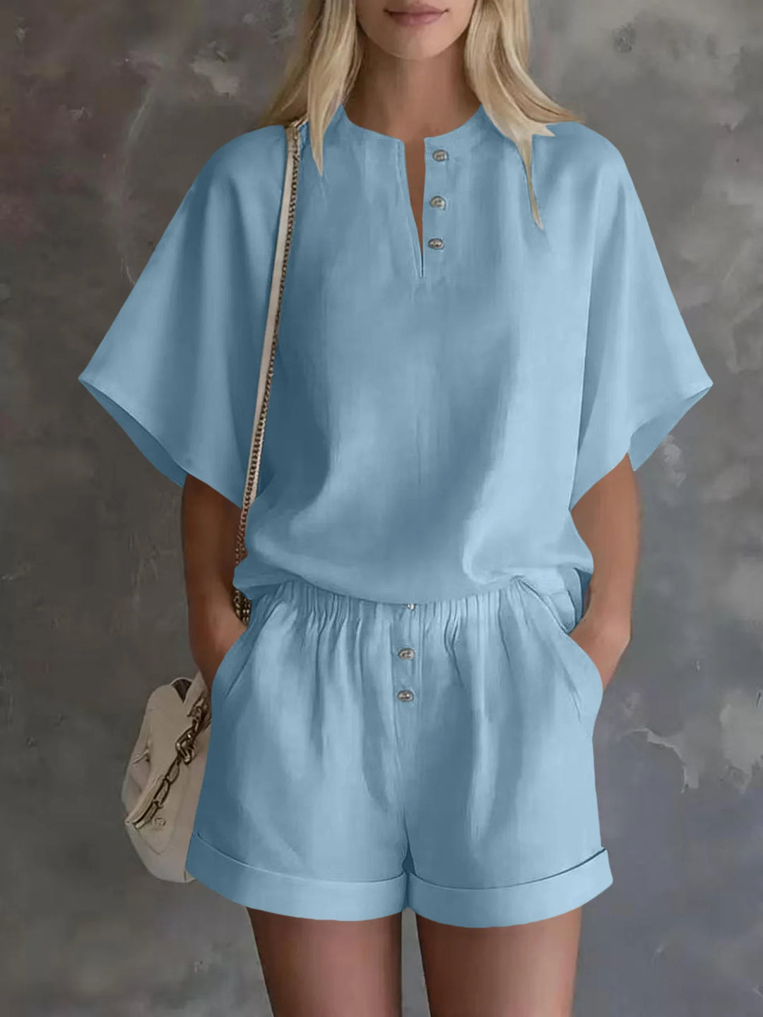 Solenne Short Sleeve Casual Two-Piece Set