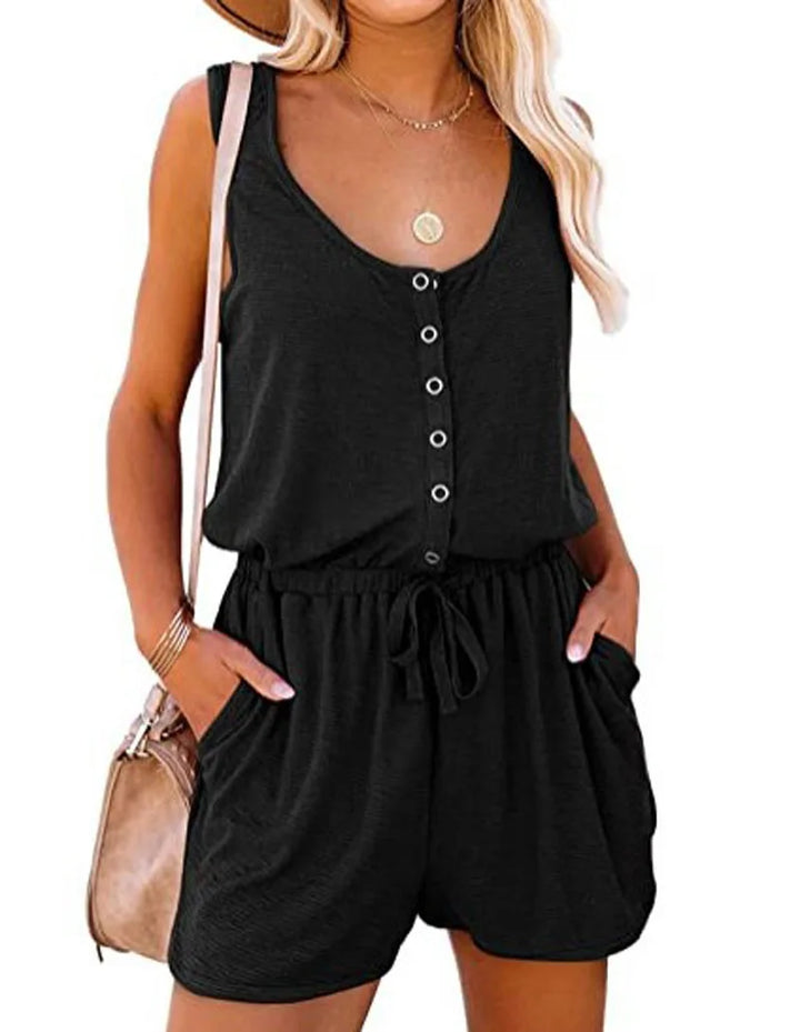 Madison Sleeveless Drawstring Romper