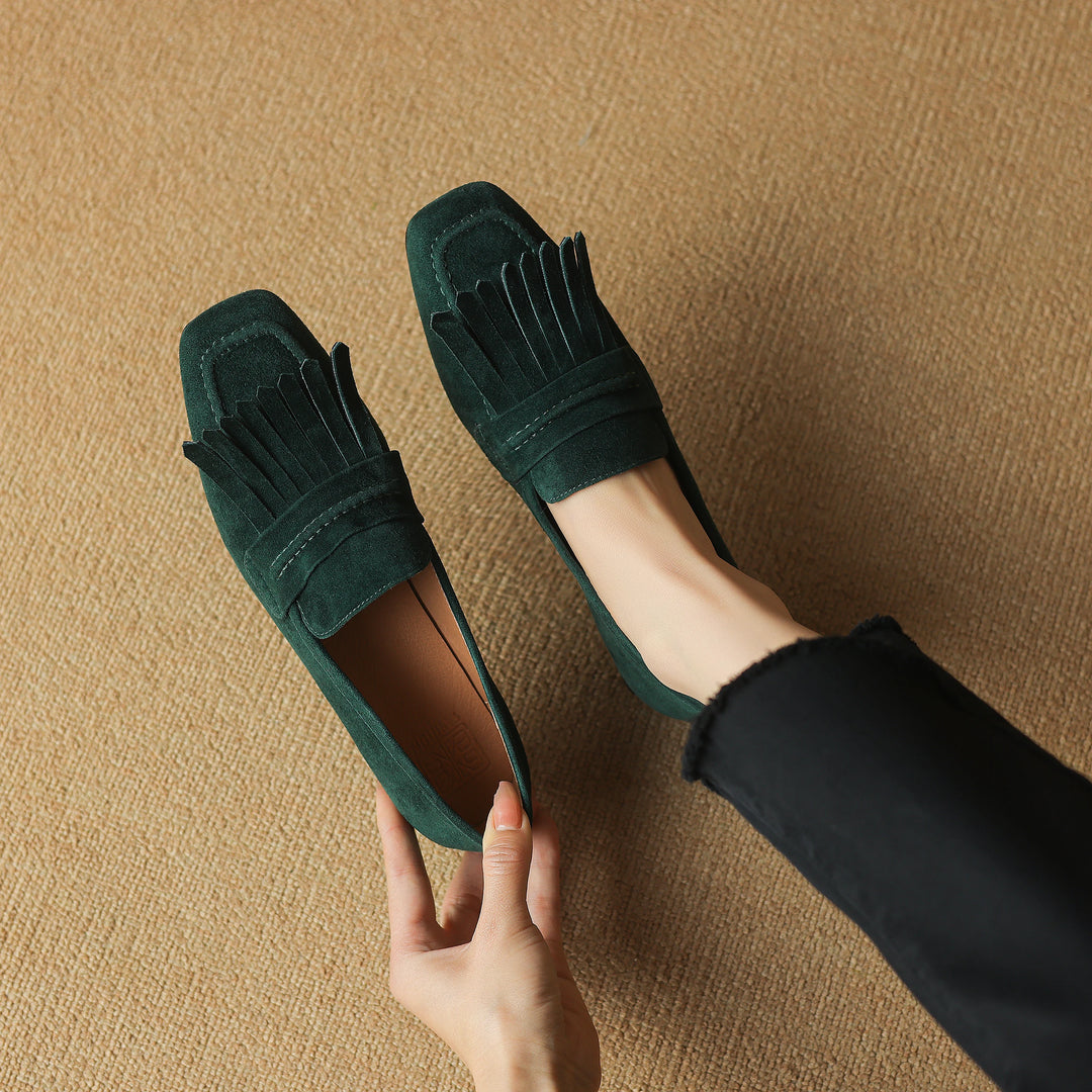 Sabrina Fringe Suede Loafers