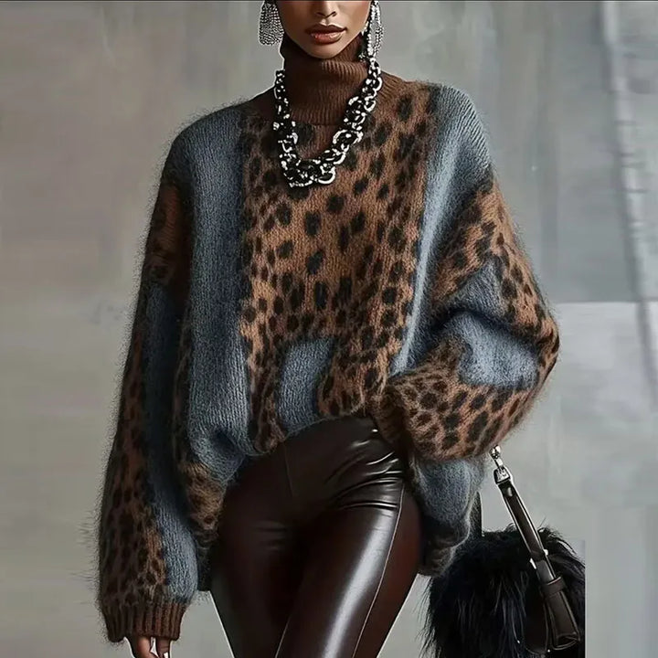 Marlowe Cozy Leopard Knit Sweater