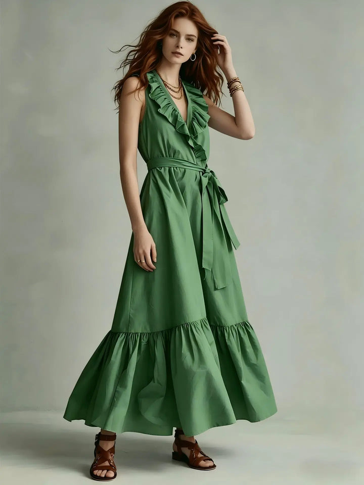 Seraphina Flowy Ruffle Hem Maxi Dress