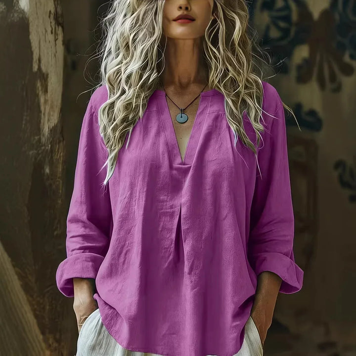 Everly Relaxed V Neck Blouse