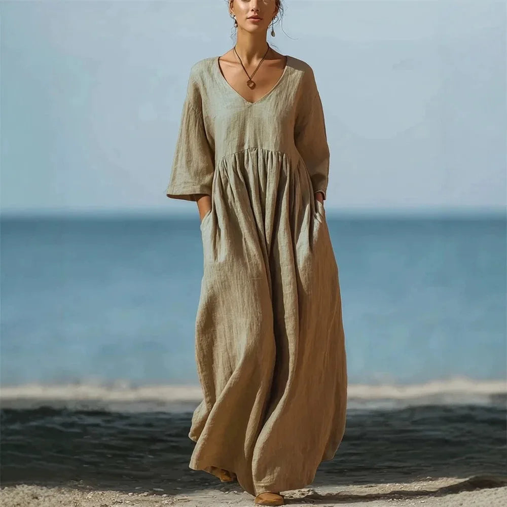 Sierra Linen Blend Maxi Dress