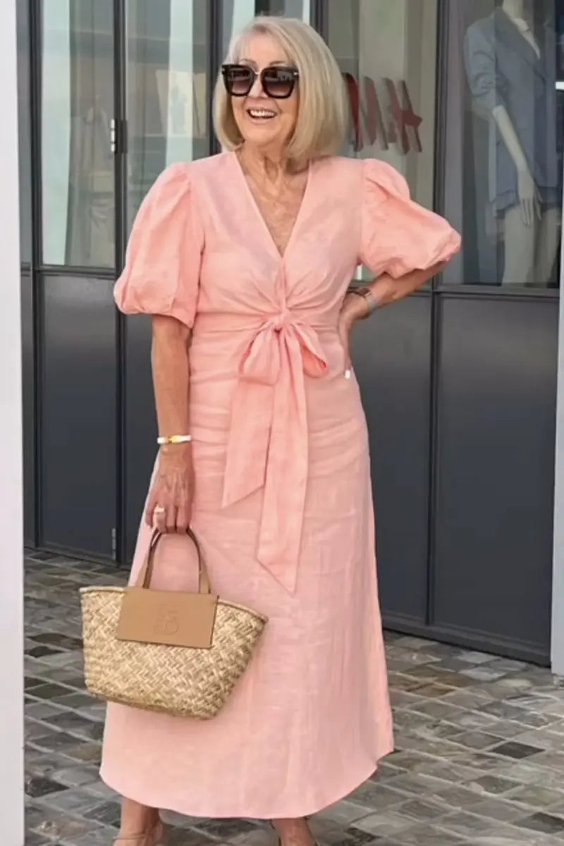 Natalie Relaxed Tie Waist Midi Dress