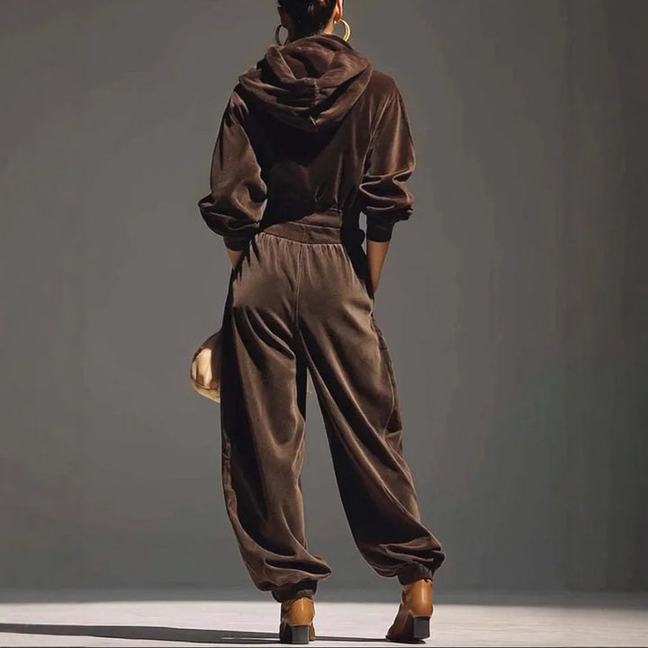 Colette Draped Hood Velvet Set