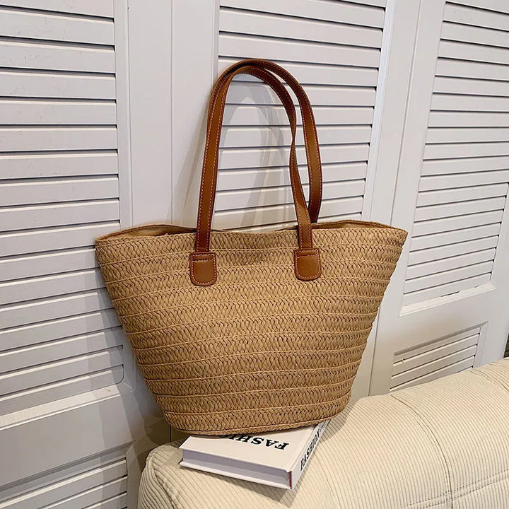 Sia Straw Woven Shoulder Bag