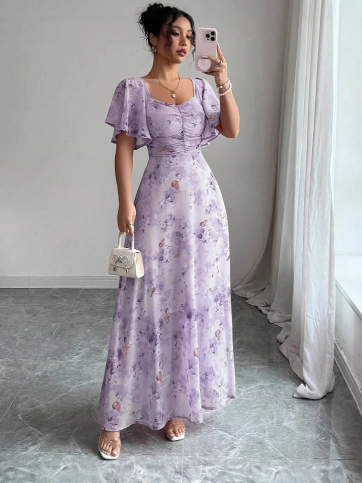 Aliyah Puff Sleeve Midi Dress
