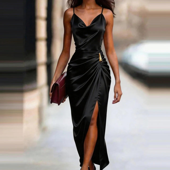 Viviana Satin Cowl Maxi Dress