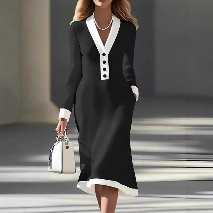 Rosalie Contrast Trim Midi Dress