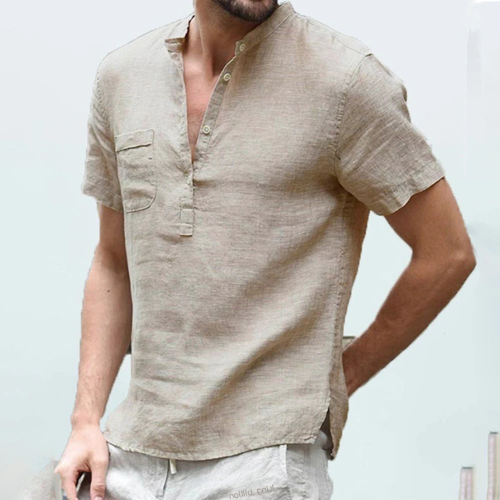 Caleb Short Sleeve Henley Shirt