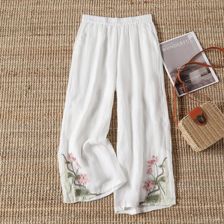 Nori Embroidered Wide Leg Pants