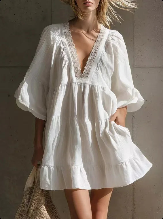 Isadora Lace Trim Mini Dress